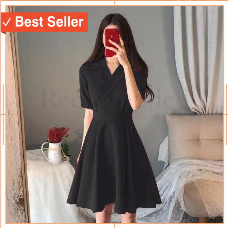 Sadona Dress Korea Wanita Model Pita Belakang / Kekinian
