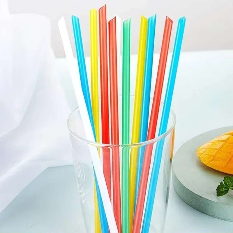 1000 Pcs sposable Transparent Color Fine Straw  Juice Cola Straight Tube Yogurt Food Grade PP Invidu