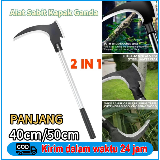 Ukuran  besar Alat Sabit Kapak Ganda Baja/Sabit Ranting Pohon/ Sabit Rumput/ Padi Pembelah Bambu Pem