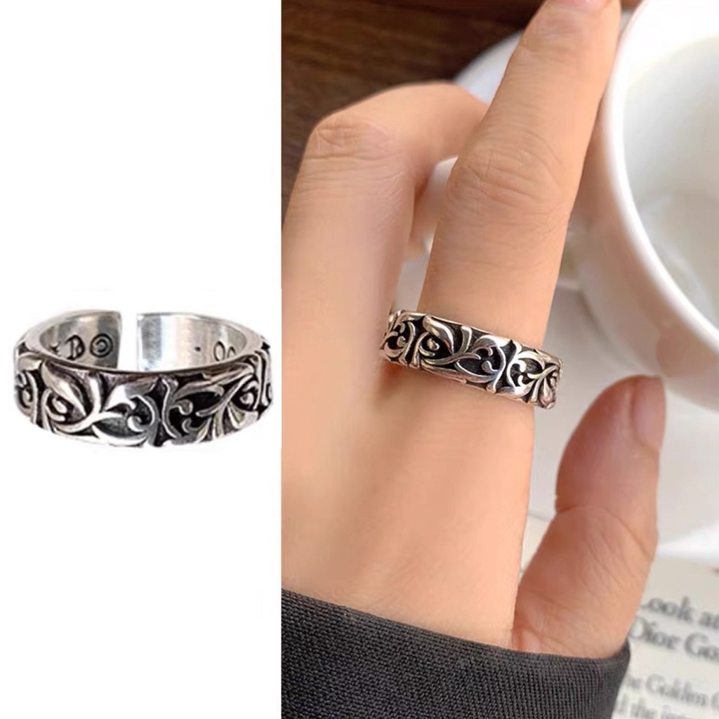 COD Cincin Retro Pria Cincin Titanium Pria Anti Karat Adjustable Eternal Vine Ring Cincin Pria-Cl