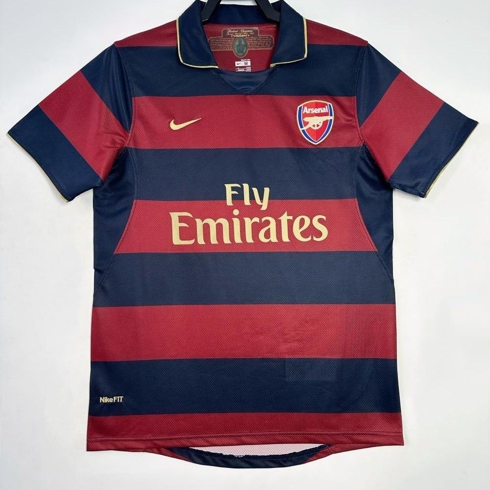 Jersey Sepak Bola Lengan Pendek Kedua Tandang Arsenal Dewasa Vintage 2007-08 T shirt pria