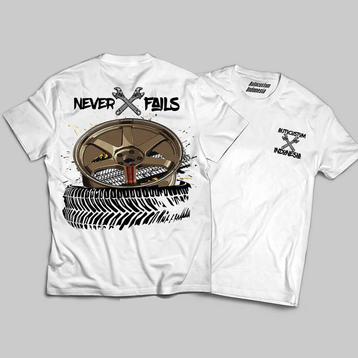 (COD) Volk Rays TE37 / Autocustom / Kaos otomotif Putih - ANAK