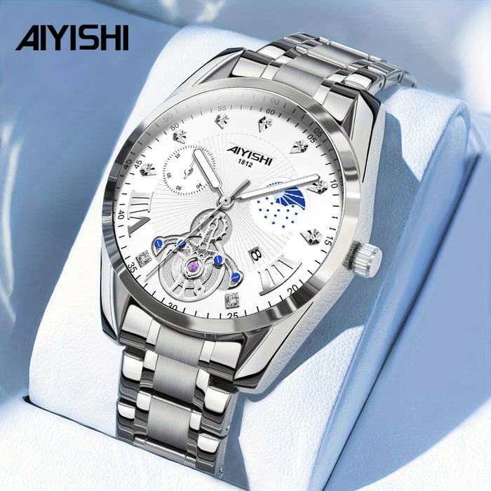 AIYISHI Wear resistant stainless steel waterproof luminous date display fully automatic movement men