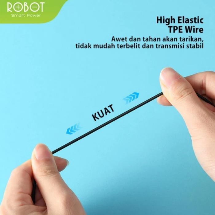 Robot RE20 Headset Semi In-Ear - Earphone Robot RE-20 Headset Bass Mic - Putih