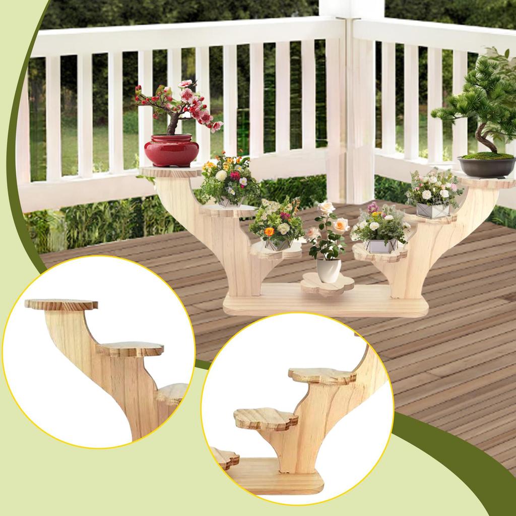 Tabletop Plant Stand Display Rack Versatile Wooden Dessert Stand Mini Plant