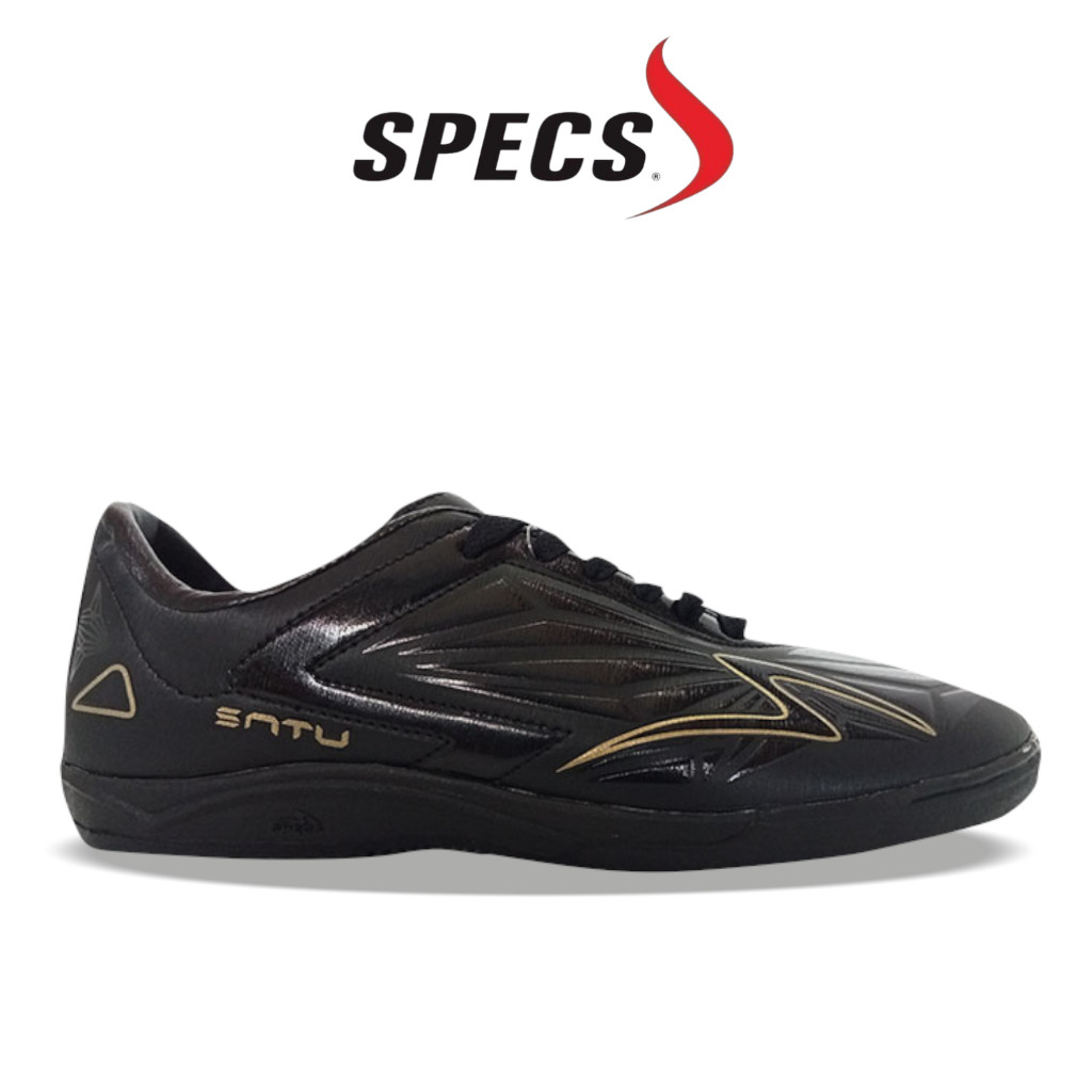 Sepatu Futsal Terbaru Grade Original Specs Accelerator Satu Pro in Hitam Gold, komponen original Hit
