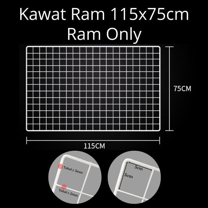 Kawat Ram 115x75 Cm - Rak Display Aksesoris HP - Rak Gantung putih - 115x75 only