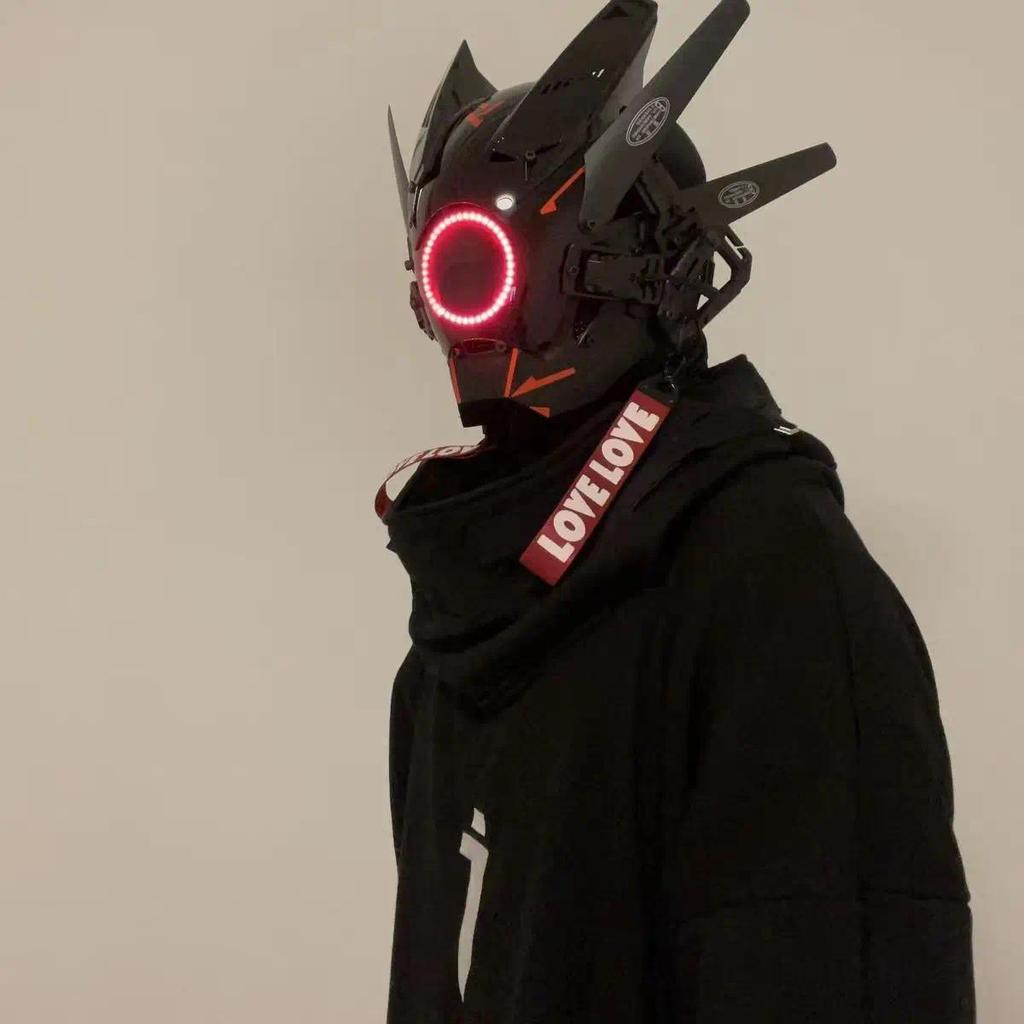 Cyberpunk Mask Cosplay Mask Personalized Face Mask Cosplay - Luminous Mask - Led Mask - Samurai Helm