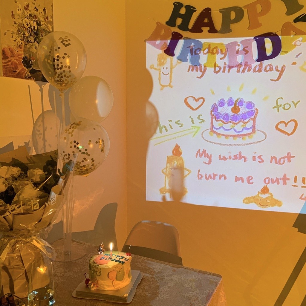 5468 Projector Party Lamp Cute Birthday Gift Idea / Happy Birthday Projector / Proyektor Mini / Proy