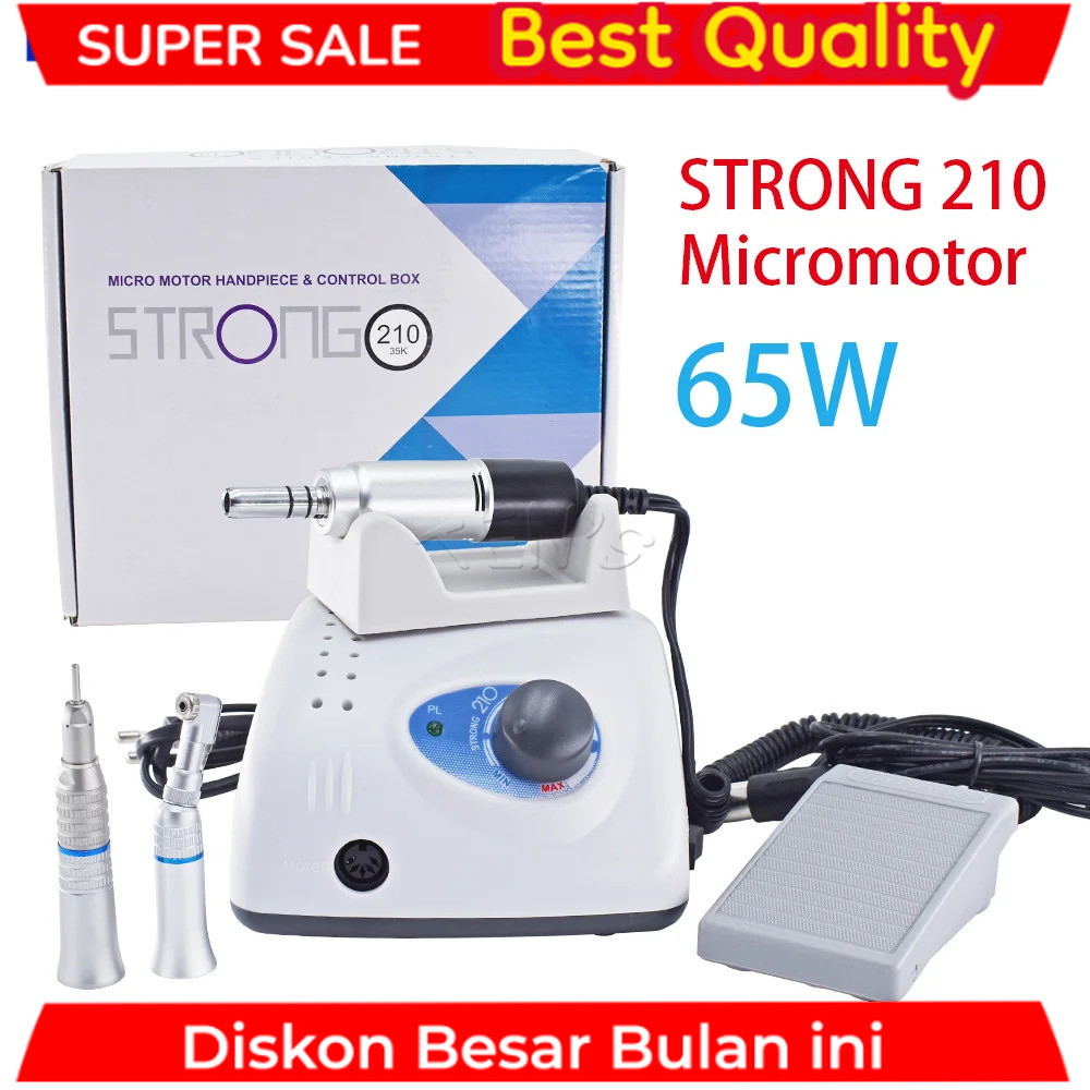 Dental 65W STRONG 210 Micromotor + E Type Handpiece Nail Drills Manicure Machine Polishing Machine D
