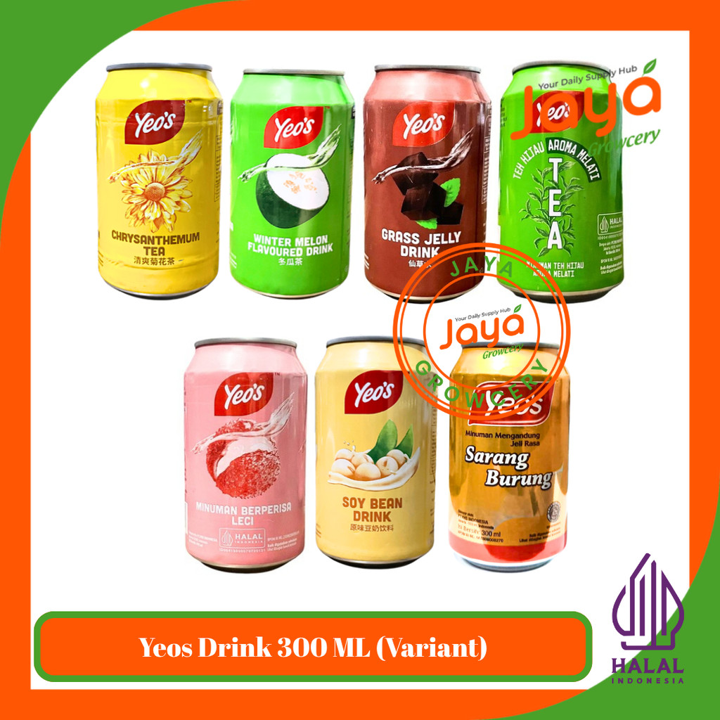 Yeos Drink 300ml 24pcs / 1 dus Yeo's Minuman Kaleng / Yeos All Varian