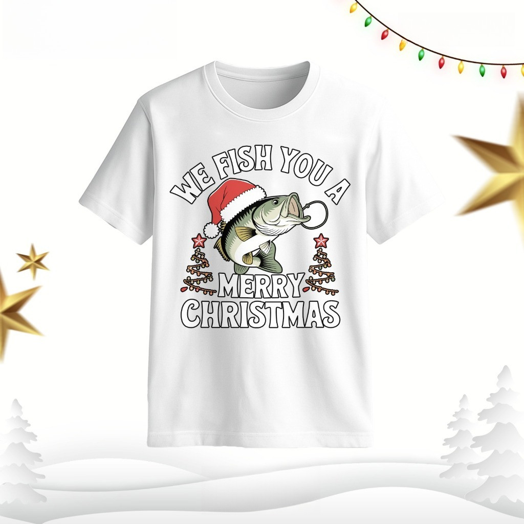 COD Misteri  Kaos Reguler Natal Lengan Pendek Katun -Lembut dan Adem |-Ikan Natal