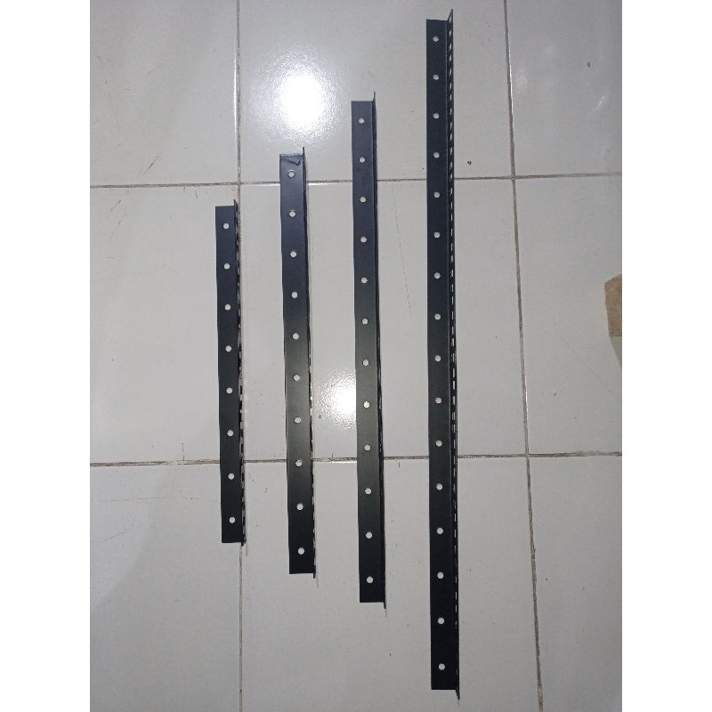 Plat Rak Besi LIS Siku Lubang Rak hitam 8U 10U 12U 14U 16U