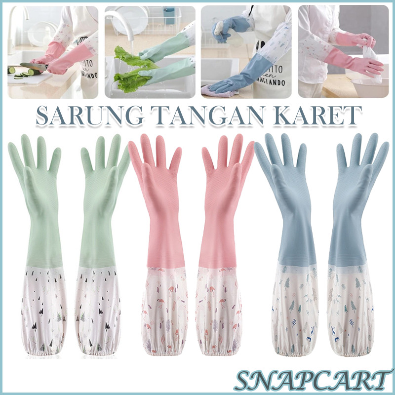 Sarung Tangan Karet Latex/Sarung Tangan Cuci Piring Serbaguna Panjang/Tangan Cuci Piring Karet