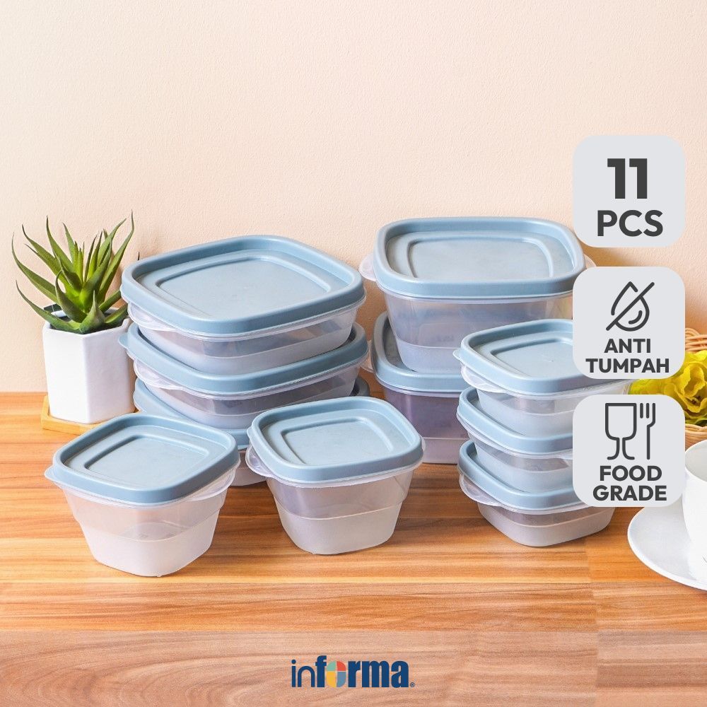Informa Appetite Set 11 Pcs Videl Wadah Makanan - Abu-Abu Food Container Kotak Makan Food Grade
