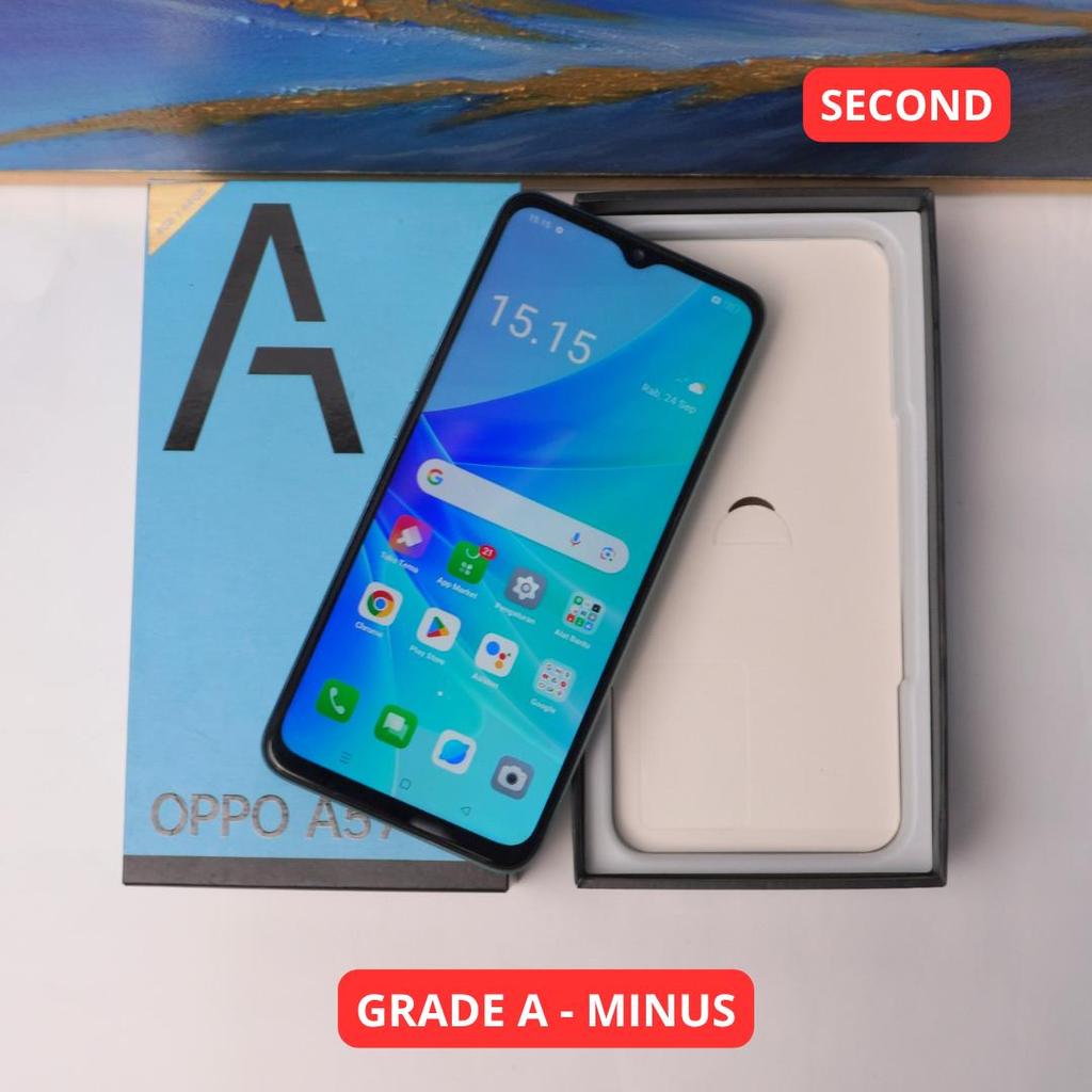 OPPO A57 4/128 GB GRADE A - MINUS HP SECOND ORIGINAL SINAR MUTIARA CELL