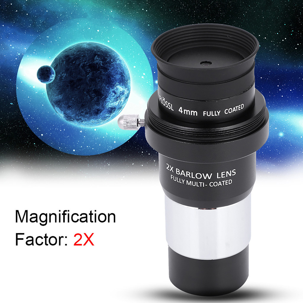 2X Barlow Lens Barlow Lens 1.25" Plossl Telescope Eyepiece Set 4/10/25mm 2X Barlow Lens Kit for Astr