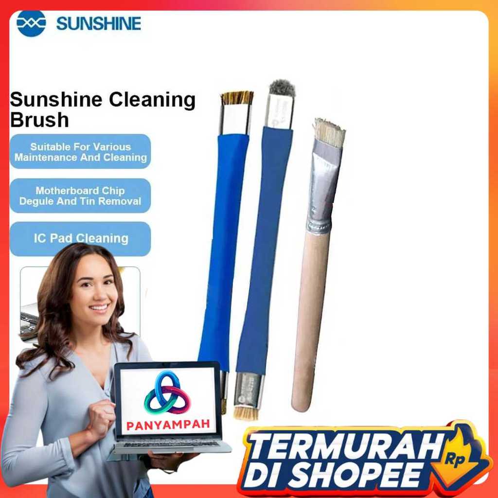 SUNSHINE Set Kuas Pembersih Papan PCB Double Headed Anti Static - SS-022B