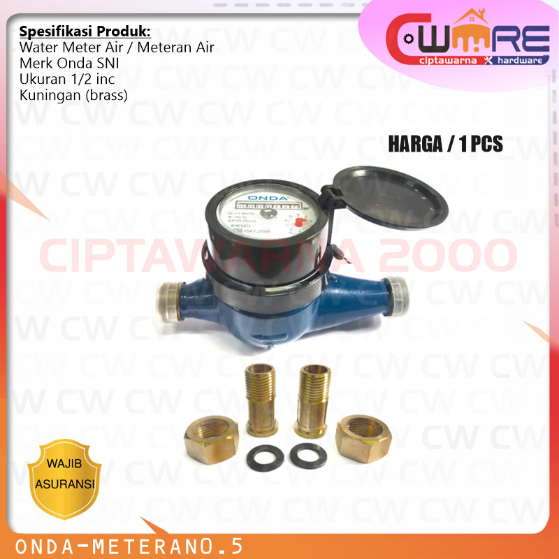 Pengukur Air Meteran Water Meter 1/2" Onda Pdam Kuningan - CWTT