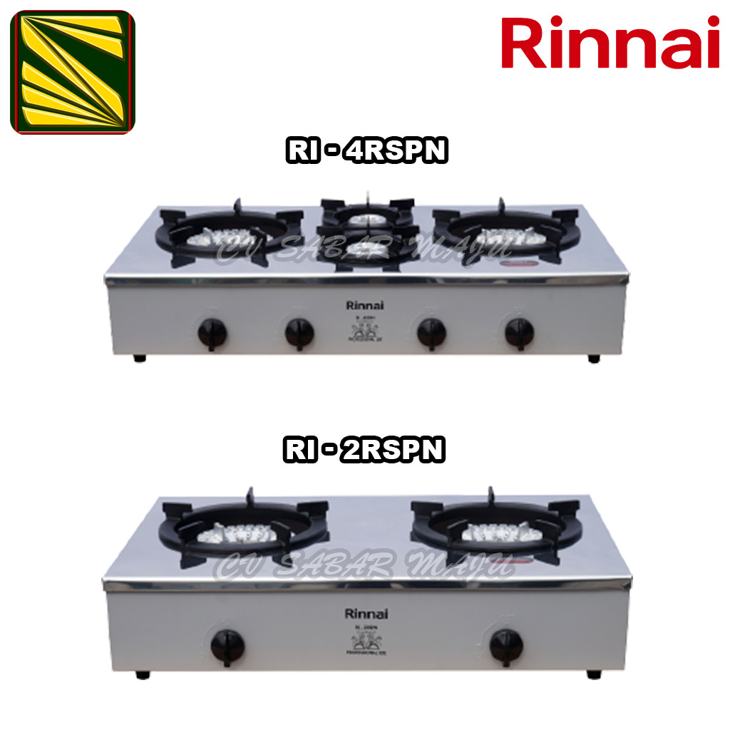 NEW Rinnai Kompor Gas Komersil Low Pressure RIRSP 2 Tungku Dan RI4RSP 4 Tungku Stainless Steel