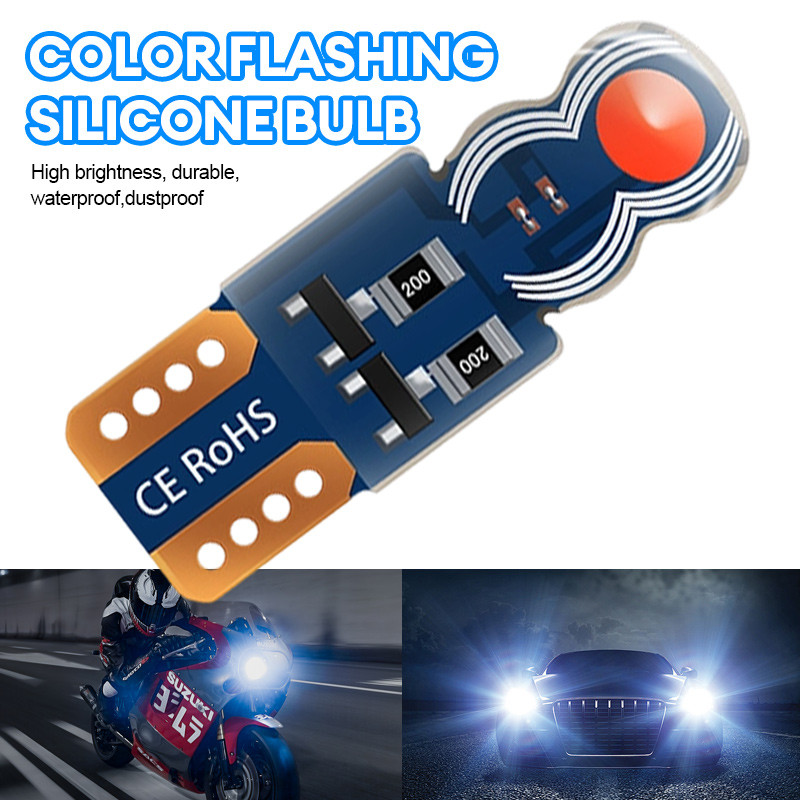 1PC T10 4 Mata Lampu LED sein Senja Kedip biru merah Untuk Sepeda Motor-cod