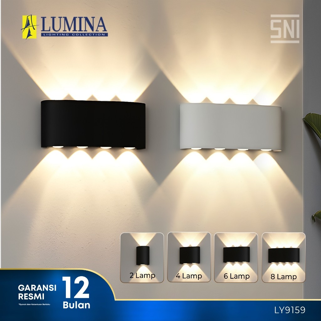 Lumina - Lampu Hias Dinding LED Minimalis Modern Sorot 2 Arah 2W 4W 6W 8W Tahan Air Outdoor & Indoor