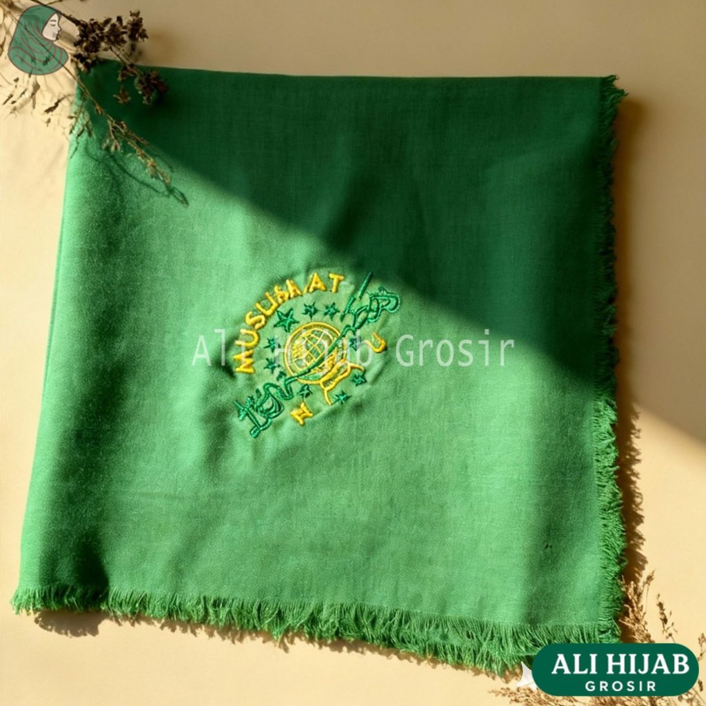 5 pcs Kerudung Muslimat NU Bordir 1 Logo Terbaru - Hijab Jilbab Seragam Pengajian Muslimat NU Segi 4