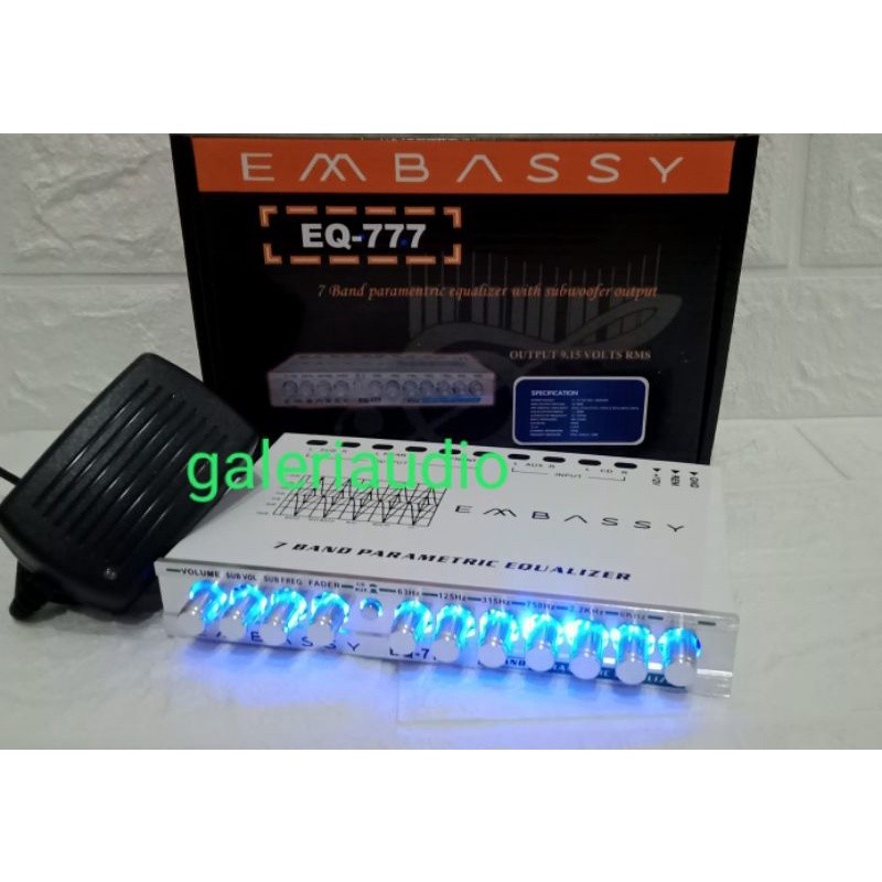 Parametrik EMBASSY EQ-777 with subwoofer equalizer + Adaptor embassy EQ-777 subwoofer