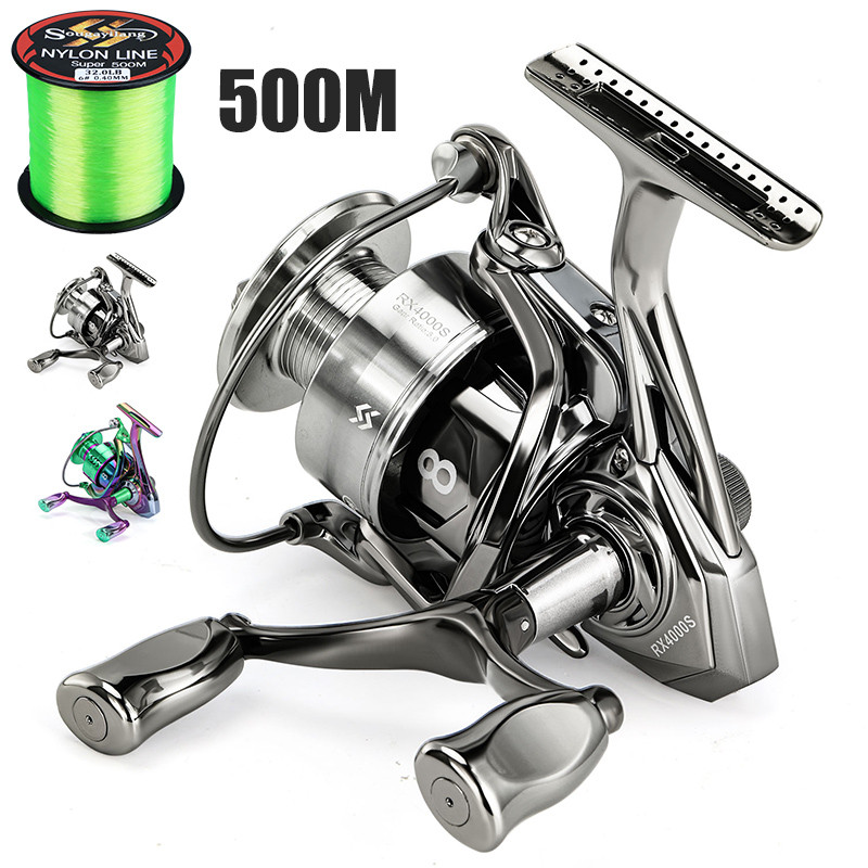 Sougayilang 1000-5000 Series Spinning Reel Aluminum Alloy Double Handle Rocker Max Drag 33LB Fishing