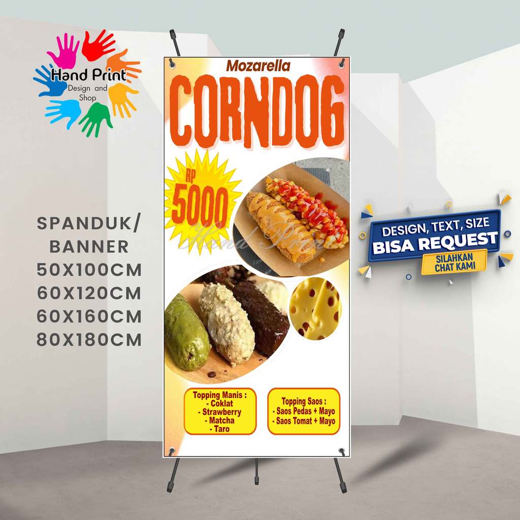 Cetak Spanduk Banner Aneka Macam Crondog Estetik  MMT Spanduk Custom 60x160