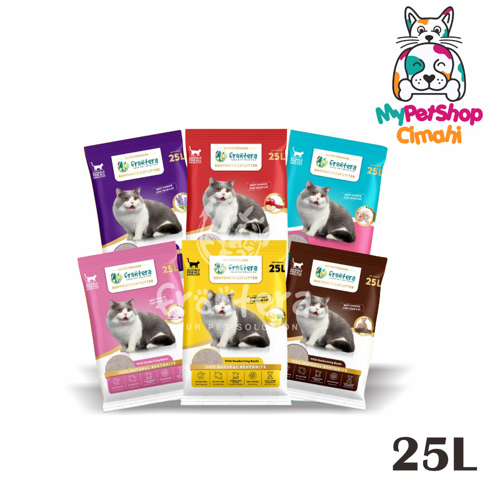 [VIRGO PET] Pasir Kucing Gumpal Frontera Cat Litter Premium Import Wangi 25L
