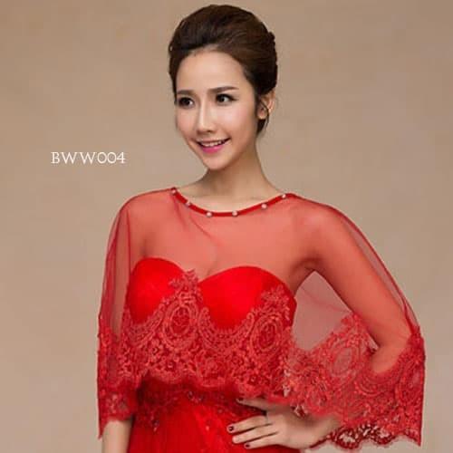 Bolero Bridal Wanita Modern  Bolero Lace  Bolero Merah  BWW004