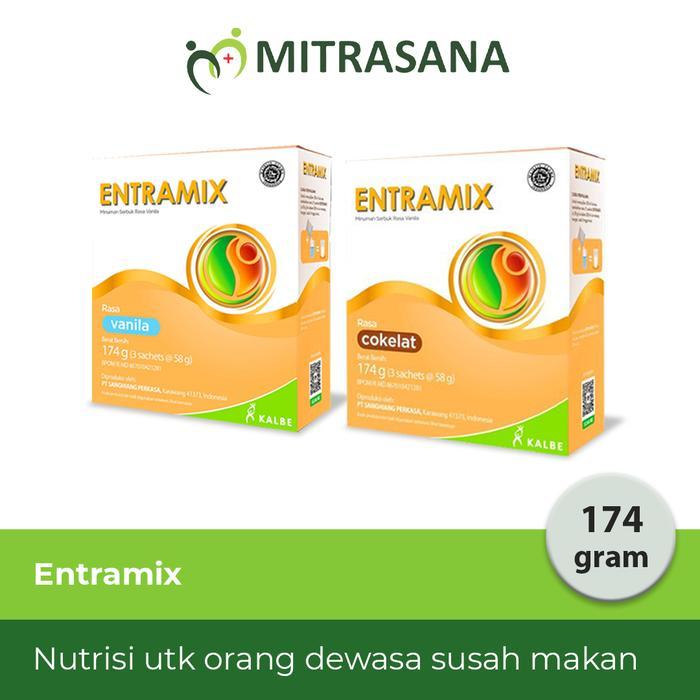 Entramix Nutrisi atau Susu Untuk Lansia Susah Makan - vanila - coklat 185gram