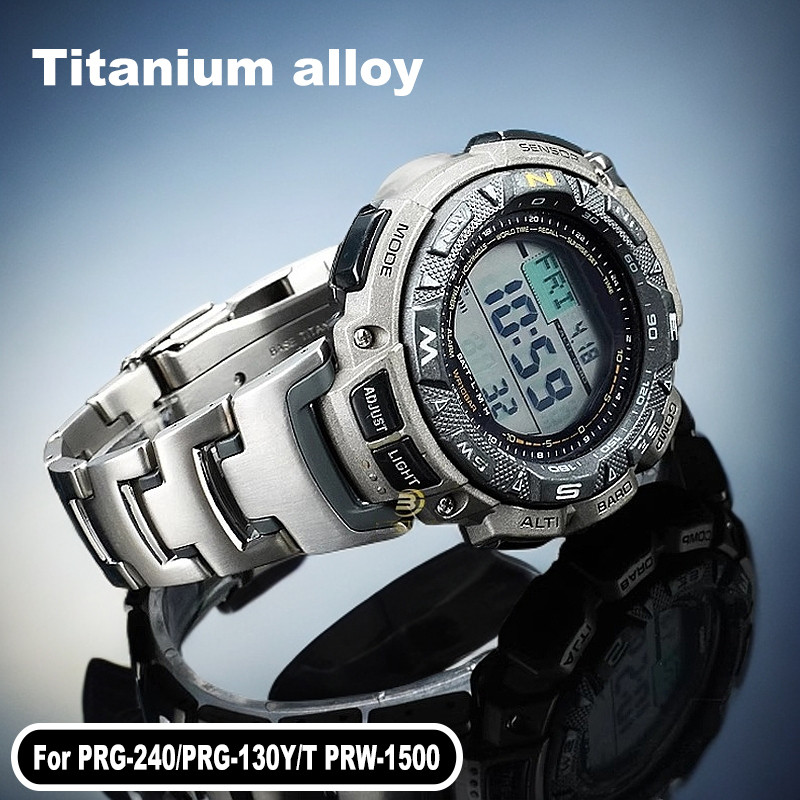 For Casio PRG-240 PRG-130Y/T PRW-1500 mofied titanium alloy Wat band men's high-quality metal strap 