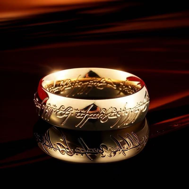 Cincin Perhiasan Stainless Steel Cincin Ajaib Pria Titanium Steel Lord of the Rings Saturn Band Polo
