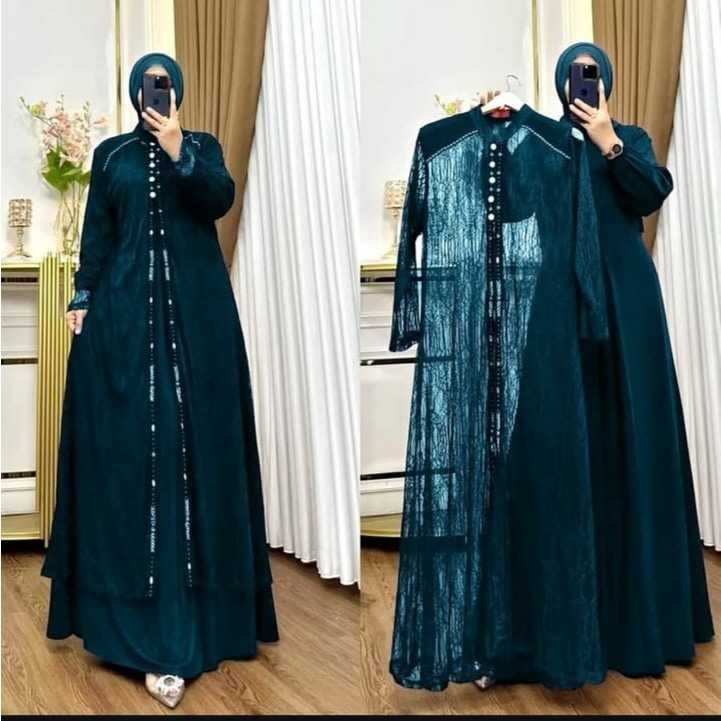 BL I COD Viola Dress Set Outer Vol 2 // Gamis Pesta Wanita Jumbo M L XL XXL 3XL 4XL Ld 100-140cm // 