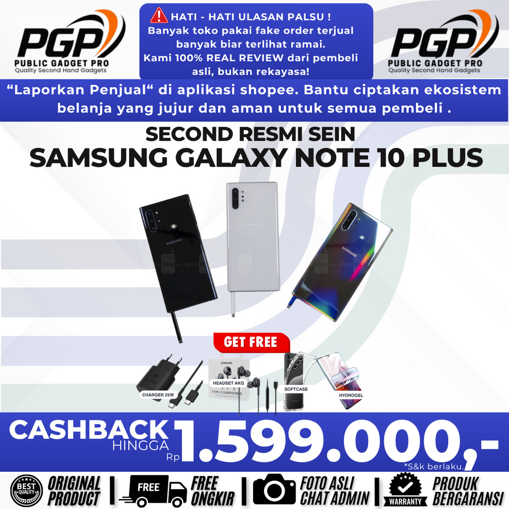 RESMI | Samsung Note 10 Plus | 8/256GB 12/256GB 12/512GB Second SEIN