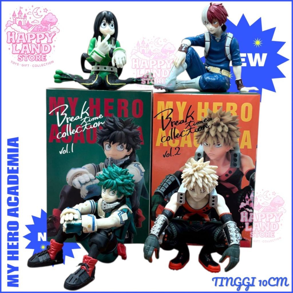 MAINAN Action Figures My Hero Academia Break Time Collection Tinggi 10cm Izuku Midoriya / Katsuki Ba