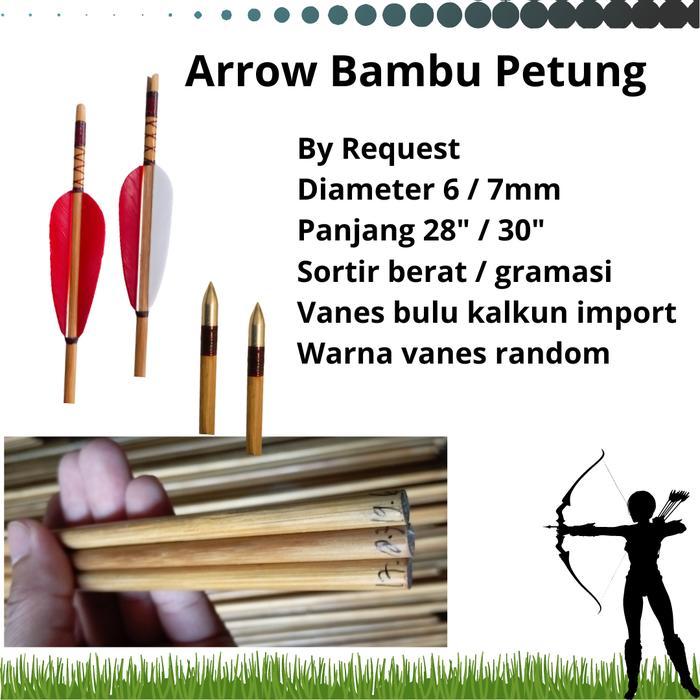 Arrow Bambu Petung Vanes Bulu Import Sortir Berat Gramasi Premium