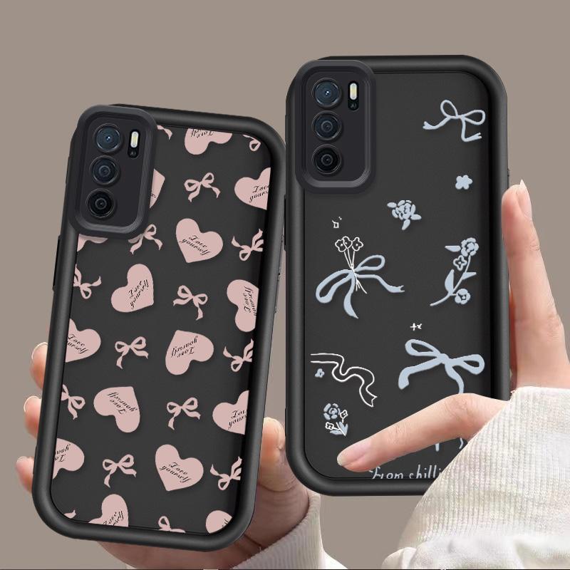 Casing For OPPO A16 A16S A54S Cartoon Silicone Soft Phone Case TPU Bow Love Girl Couple Angel Eye Sh