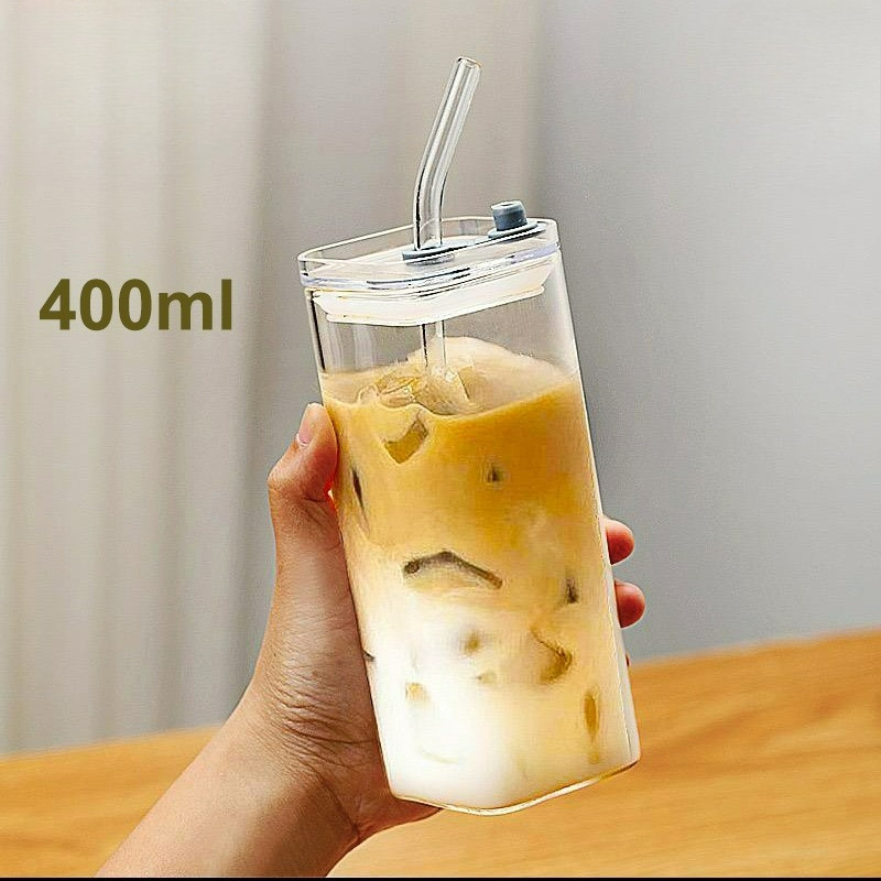 Tumbler Matcha Gelas Tumbler Kaca Sedotan Gelas Estetik Lucu Tumbler Minum Kaca Mug Thermos Latto