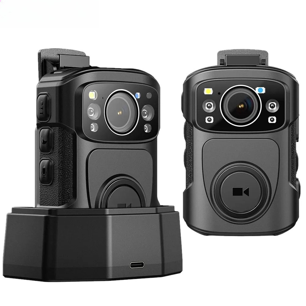 B4K5 4K Body Cam IP68 GPS Body Worn Camera 128GB Police Camera 2160P Video Record Charging Dock Nigh