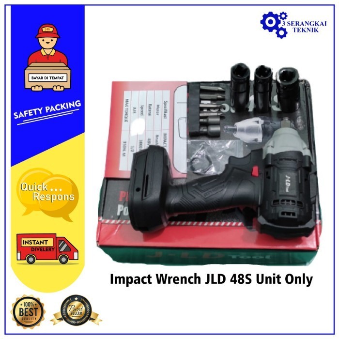 FIX - Mesin Bor Cordless Impact Wrench JLD 48S Unit Only Tanpa Baterai