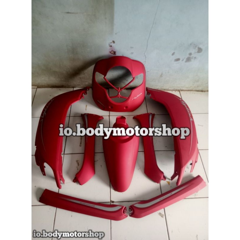 COVER BODY HONDA SCOOPY DONAT 2018-2019 WARNA MERAH DOFF Berkualitas