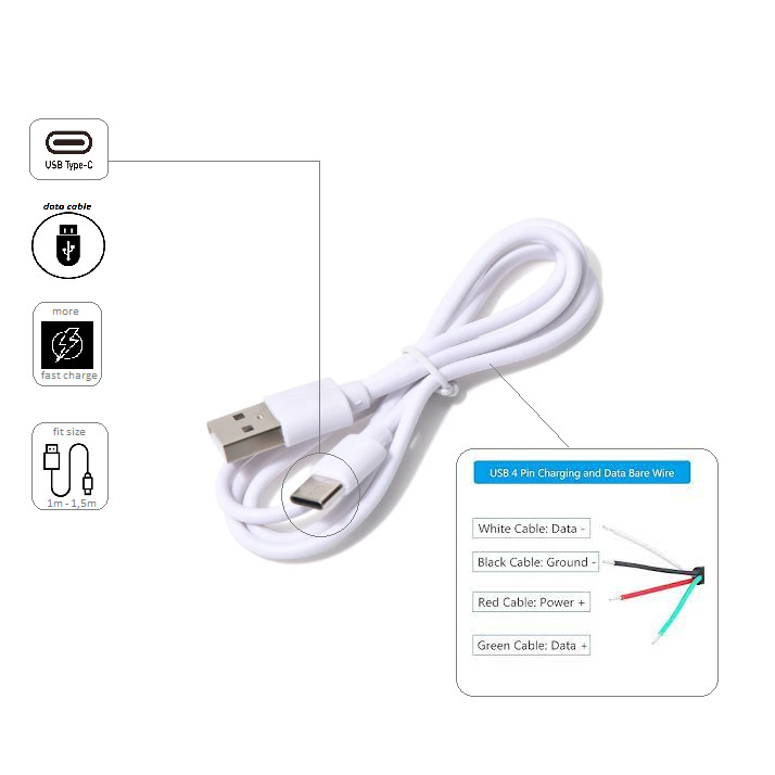 Usb type C kabel charger Xiaomi NOTE 10 - Xiaomi NOTE 10 PRO - Xiaomi NOTE 10S - Xiaomi NOTE 10 5G -