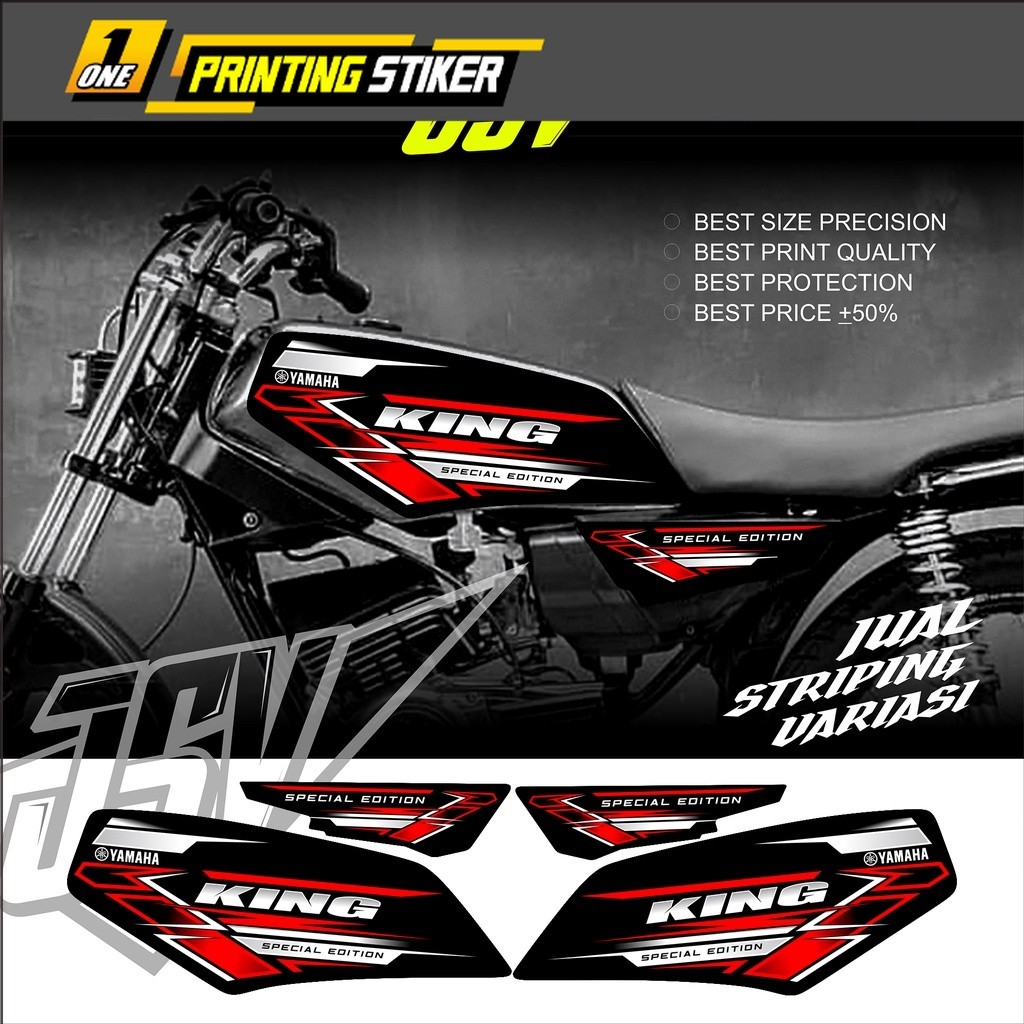 Stiker Striping Motor RX KING New Variasi ONYX Sticker Lis Aksesoris YAMAHA Original Costum Standar 