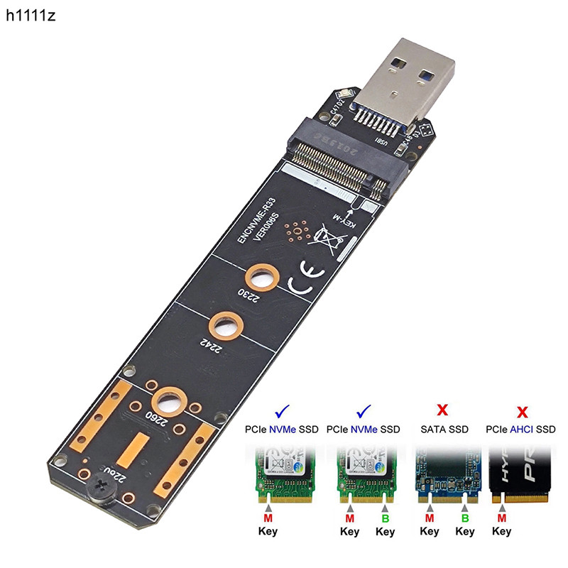 NVME USB Adapter M.2 NVMe to USB 3.1 SSD Adapter 10Gbps USB3.1 Gen 2 RTL9210 Chips For M Key M2 NVMe