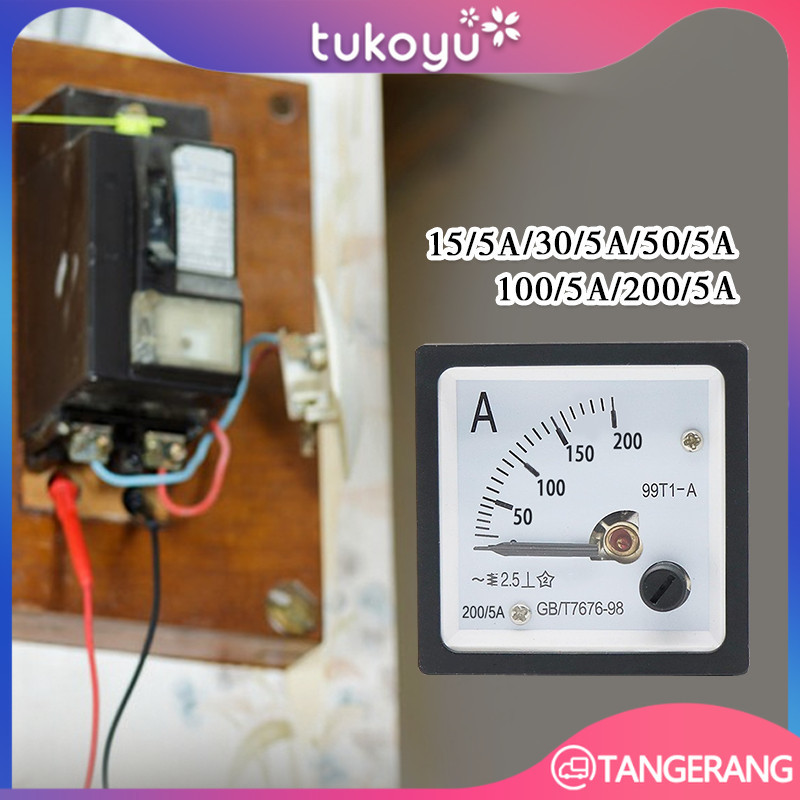 Ampere Meter Analog 99T1-A 48x48mm Panel Meter Via CT 5A Untuk Monitoring Arus AC Pada Panel Listrik