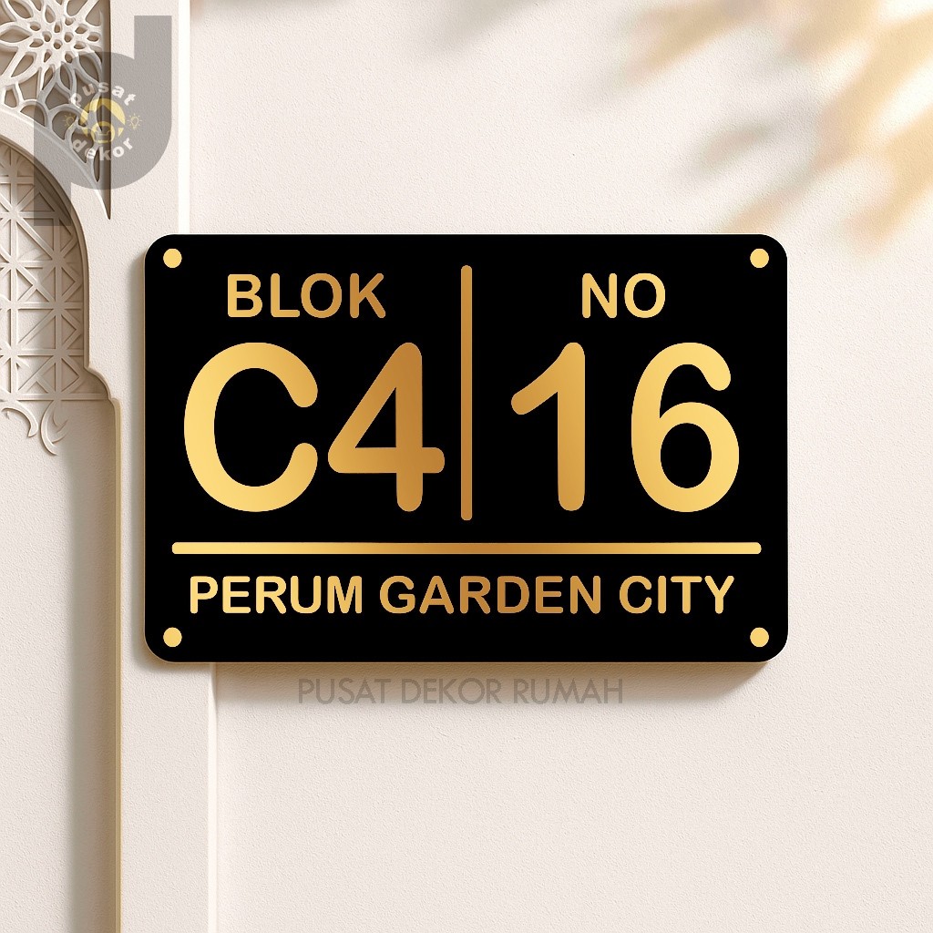 Plat Nomor Rumah - Papan Nomor Rumah | Aksesoris Nomer Rumah Minimalis Hiasan Pintu