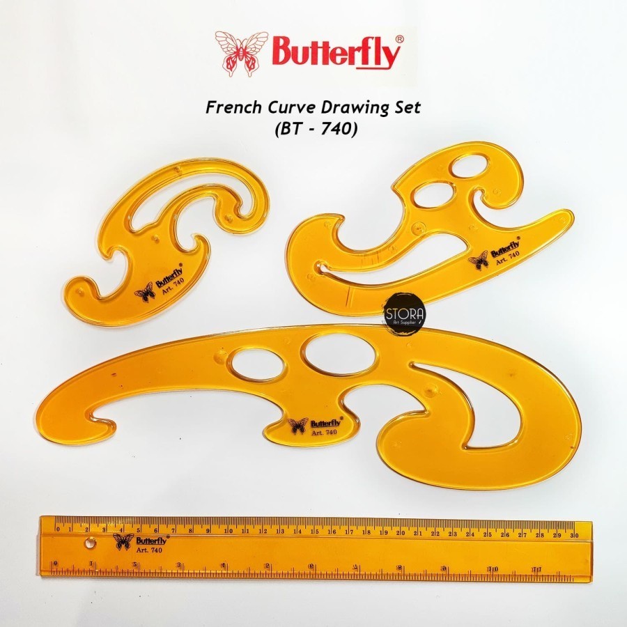 Penggaris Pola Baju Butterfly BT-740 / Set Penggaris